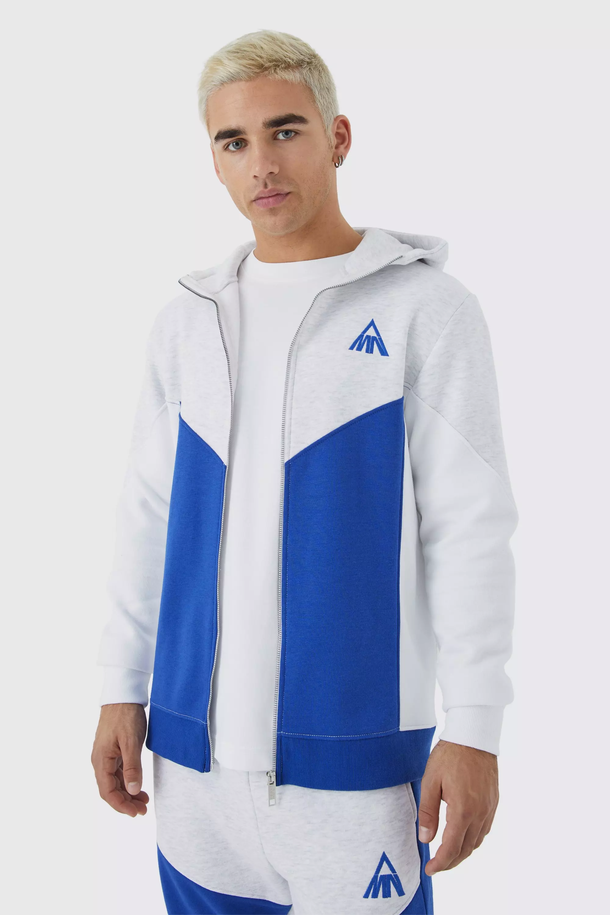 Mens slim fit hot sale zip hoodie